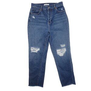 Pacsun High Rise‎ Straight Button Fly Jeans Women 27 Distressed Torn